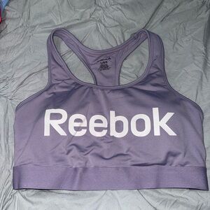 Reebok Lavender Racerback Sports Bra with White Logo